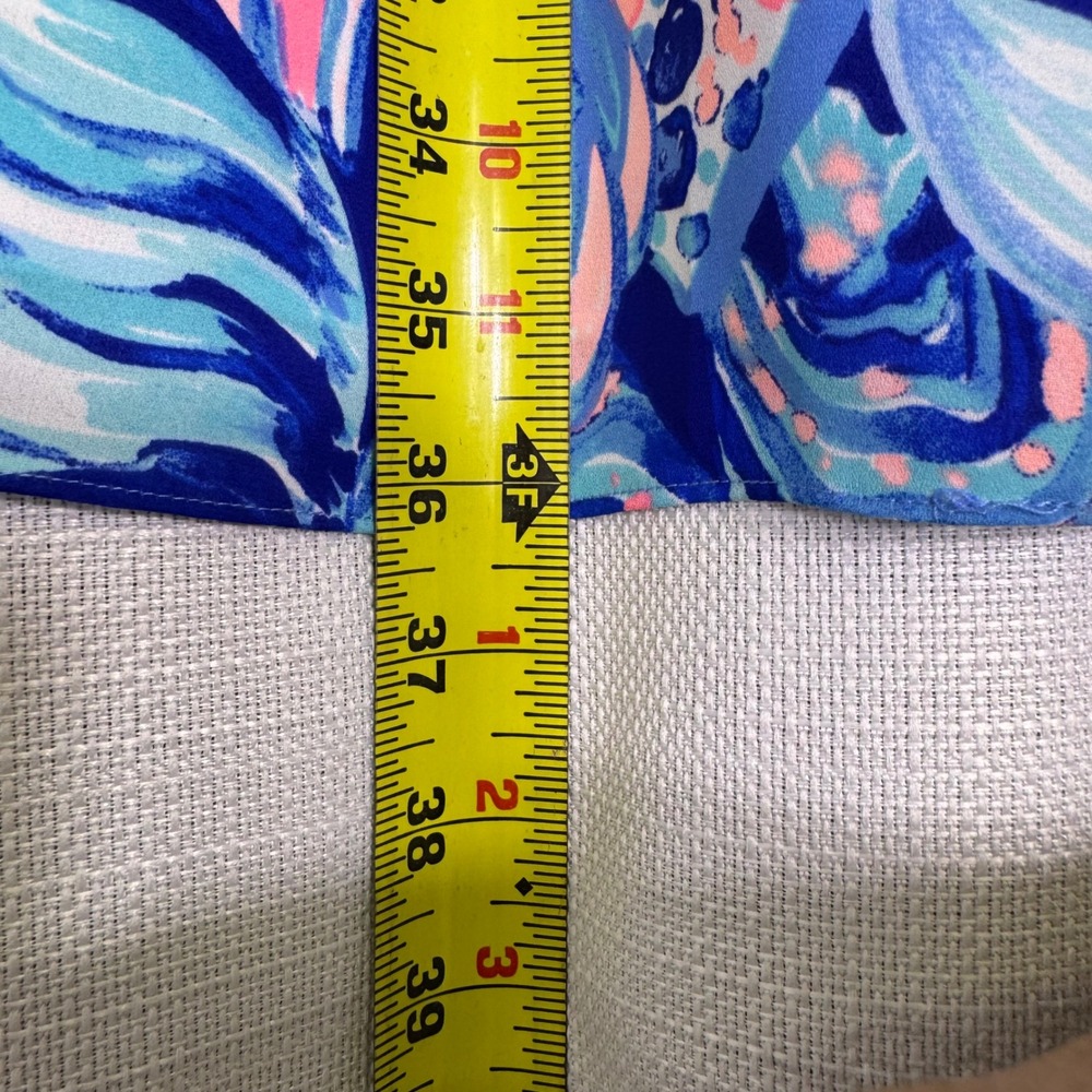NWOT Lilly Pulitzer Brynle Dress Medium Blue Pink Long Sleeve Shift Resortwear - Picture 13 of 16